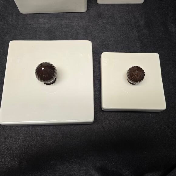 Home Essentials Danbury Collection White Ceramic Square Canister Set - Picture 8 of 16